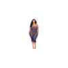 Ensemble 2 pièces grande taille top manches longues et robe bleu marine 